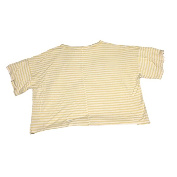Revive t-shirt Womens Large yellow white striped cropped tee honey graphic Y2K - Picture 2 of 6